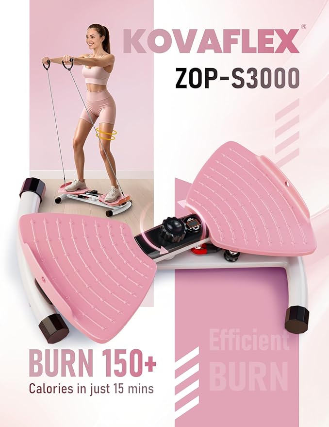 Waist Twister Machine with Smart Digital Counter and Resistance Bands 300 Lbs Capacity, Noiseless Ab Twister Board for Home Exercise, Fitness Equipment Ideal for Women to Burn Belly Fat and Tone Body