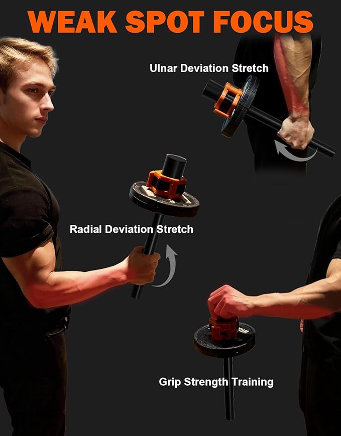 Fitarc Wrist Bar,Forearm Strengthener,Wrist Curl Bar,Grip Strength Trainer, Wrist Bar,Wrist Rotation Exerciser,Wrist Forearm Strengthener