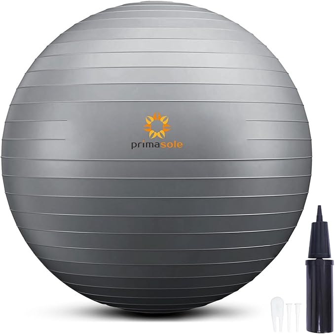 Primasole Exercise Ball for Balance Stability Fitness Workout Yoga Pilates at Home Office & Gym Birthing Ball for Pregnancy, Office Ball Chair