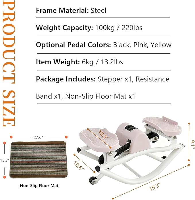 Stepper Rock Stepper Steppers for Exercise at Home Stepper Machine Side-to-Side Rock Stepper with Non-Slip Mat & Digital Display Top Choice for Home Workouts