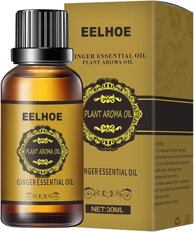 30 ML Belly Drainage Ginger Oil, Promote Blood Circulation Metabolism SPA Lymphatic Drainage Massage Oil.