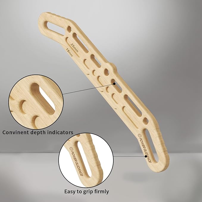 POWER GUIDANCE Wooden Hangboard, Portable Climbing Training Board, Enhances Finger Grip Strength for Indoor and Outdoor Use