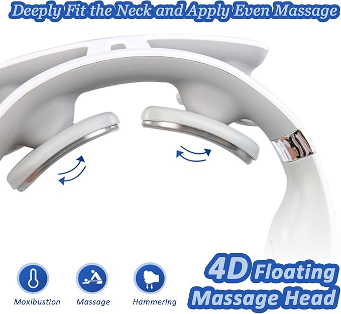 Pulse Neck Massager, 2026 2.0 Upgraded 4-Head Portable Neck Massager with Heat, 6 Modes 16 Levels for Home Relaxation & Personal Comfort, Ergonomic Design, Portable, Lightweight
