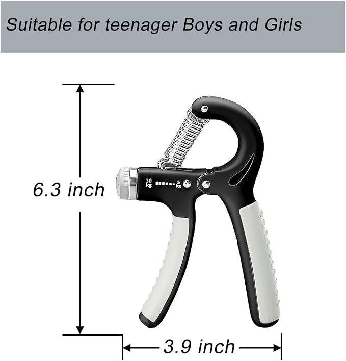 Strengthener Hand Grip for Kid Boys Girls Teenager Strength Trainer Number Counter Forearm Finger Wrist Gripper Exerciser 5-30kg Adjustable Stretcher Squeezer Workout