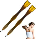 2-Piece Imitation Cow Horn Back Scratcher as Delicate and Smooth as a Gemstone, 12.4-Inch Long Handle Back Scratcher, Suitable for Adult Men and Women, As A Gift for Loved Ones(F-Brown-2)
