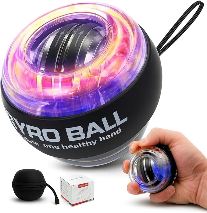 Torque Ball Auto-Start Gyro Ball – Easy Wrist Exercise Ball for Hand Grip, Finger Coordination & Forearm Training (Great for Seniors & Beginners)