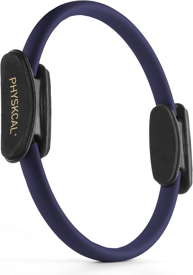 Pilates Ring, 15-Inch Magic Circle with Extra Thick Padded Handles, Pilates Equipment for Toning Inner Thighs, Arms and Strengthening Cores- Workout Guide Included