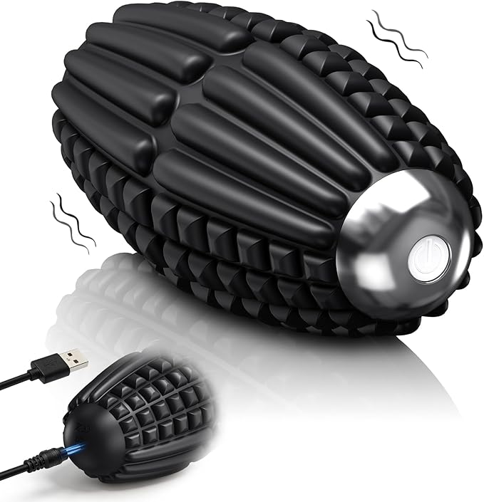 Upgraded Vibrating Massage Ball,4-Speed with Rechargeable,Trigger Point Myofascial Massage Roller Ball for Relieving Muscle Pressure, Electric Massager for Fitness/Yoga/Training (Black)