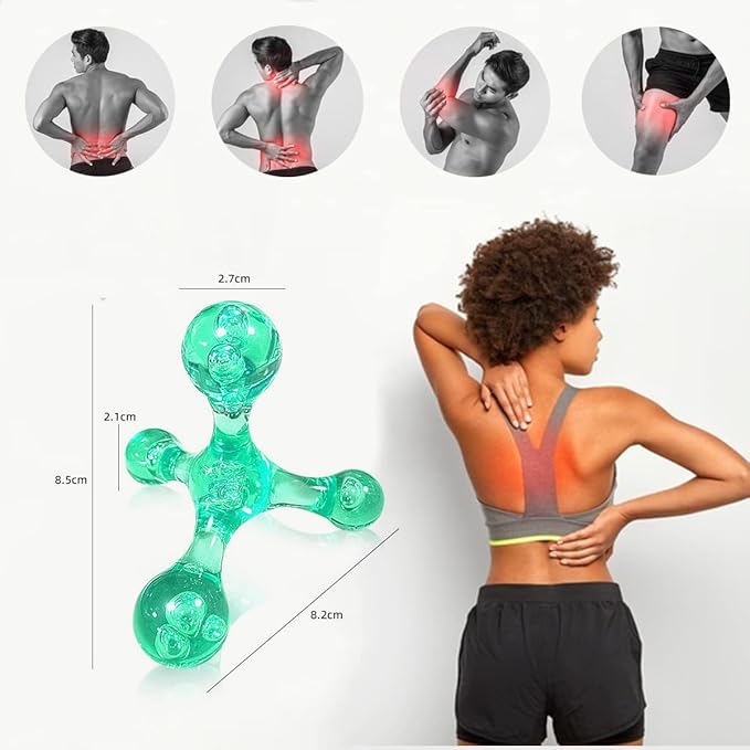Trigger Point Massage Tools, 2 PCS 4 Point Manual Deep Muscle Tissue Trigger Massager, Handheld Palm Pressure Point Massage Tool, for Neck Shoulder Back Muscle Pain Relief (Pink)