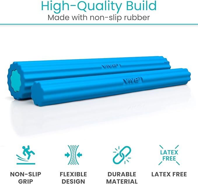 Vive Flex Therapy Bars (3 Pack) - Twist Resistance Hand Grip Strength Trainer for Injury Recovery, Tennis Elbow, Golfers, Tendonitis Pain - Weighted Strengthening Multi Pack