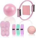 Pilates Essentials Kit for Women, Pilates Equipment, for Home Workouts with Ring and Ball Set, 3pcs Booty Bands, Yoga Bands for Stretching, Fascia Ball, Yoga Socks