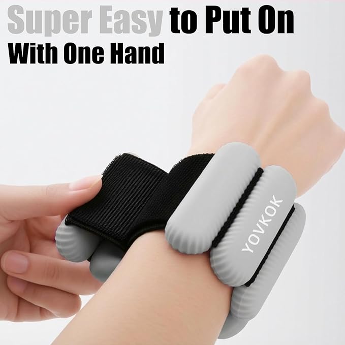 Wrist Weights, Silicone Adjustable Ankle Weights for Women Men - Strengthen Arms and Legs Ideal for for Home Gym Workout, Running, Yoga, Pilates, Barre, Exercise, Strength Training