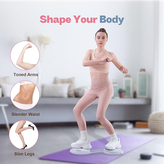 Ab Twister Board, Waist Twister Machine with Resistance Bands, Waist Twisting Disc for Core & Ab Exercise, Foot Massage, Ideal for Slimming Workout