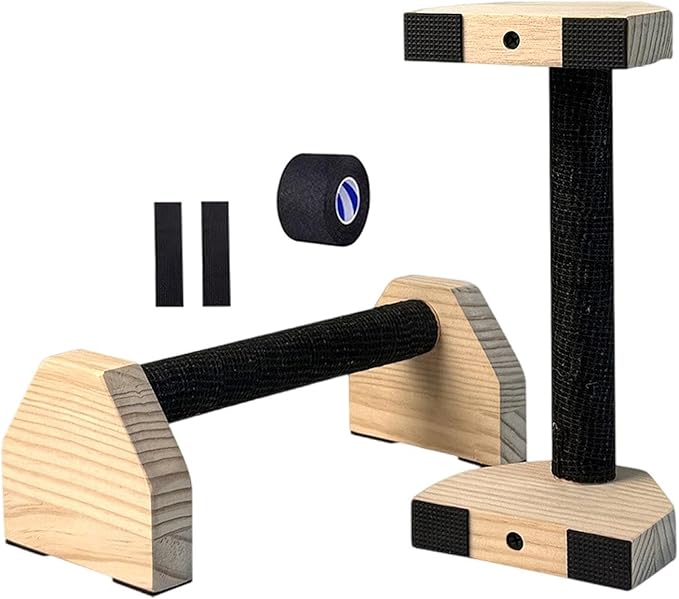 2Pcs Push up Bar Sturdy Wooden Parallettes Bar Push up Stands Pushup Handles for Gymnastics Strength Training Aerobics