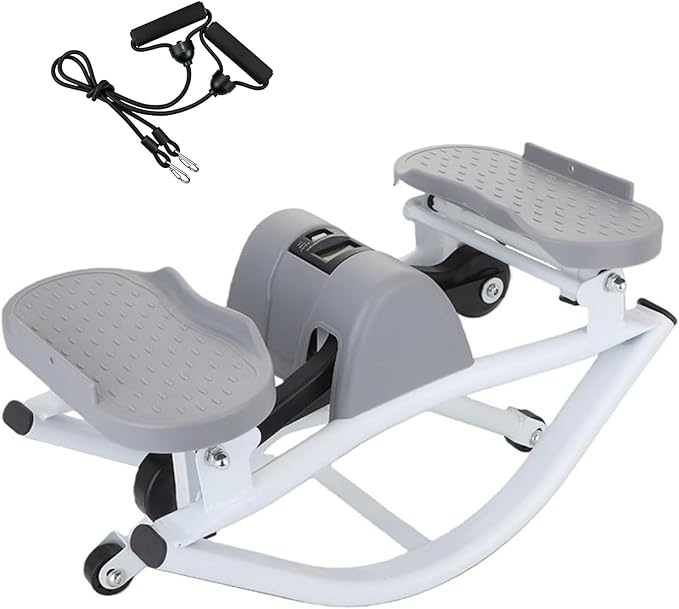 Rock Stepper Side to Side – Lateral Stepper & Glute Trainer with Resistance Bands, Low Impact Side to Side Stepper for Home Exercise, Quiet Step Rocker Machine No Assembly 250LBS