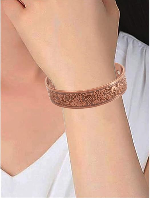 Touchstone copper bracelets | gift for men women |adjustable 100% pure solid real magnetic jewelry | handmade bracelet set combo | rope braided tibetan bangles.