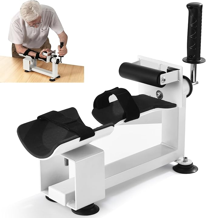 Wrist Joint Assisted Exerciser,Daily Recovery Training strengthening Power Device with Armrest Support, Adjustable Resistance, 4 Suction Cups