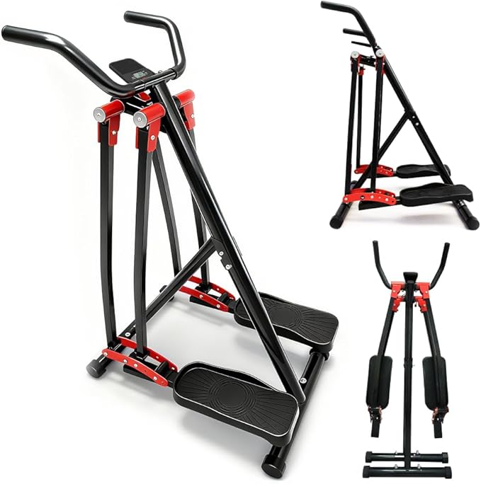 Air Walker Exercise Machine,Foldable Elliptical Machine for Home,Mini Elliptical for Full-Body Low-Impact Exercise with LCD Display Ideal for Home Gym