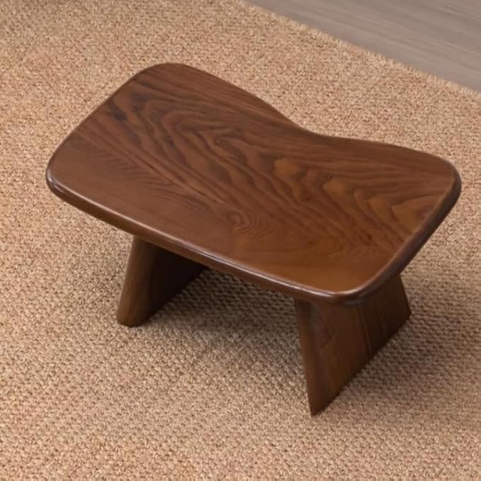 Luxurious Butterfly Meditation Bench Solid Oak Wood Wooden Kneeling Ergonomic Seiza Seat Yoga Stool Seiza Prayer Bench (Ebony Finish)