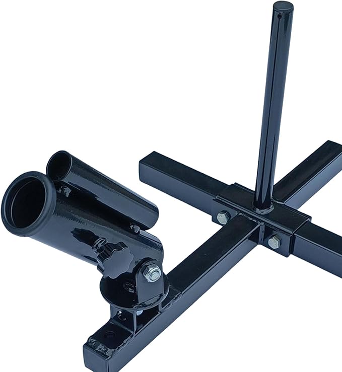 Rotating Row Attachment Holder for 1 inch & 2 inch Barbell Plates, Steel Strength Training Equipment for Home Gym, 17.13 inch