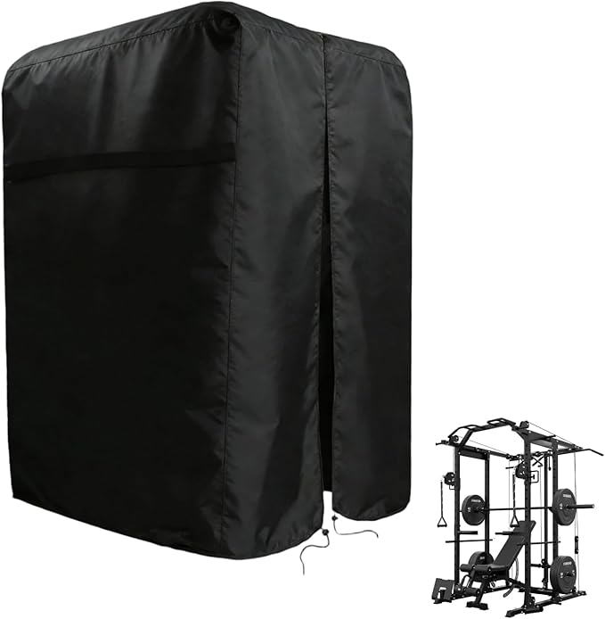 Gym Rack Cover with Waterproof Zipper, Protective Cover for Squat Rack/Weight Lifting Rack/Home Gym Workout Equipment-Indoor or Outdoor
