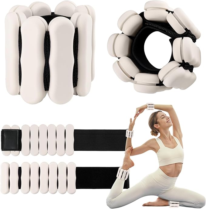 Wrist Ankle Weights for Women Men, Leg Arm Wrist Weights Bangles 1lb*2 2lb*2 Wearable Weights Pilates Weighted Bracelet for Strength Training Walking Swimming Yoga Physical Therapy