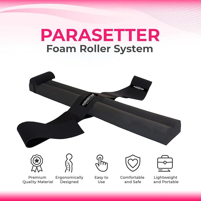 Pilates Parasetter Foam Roller System for Pilates, Yoga, Back Stretches, Core Exercises - Perfect for Reducing Cortisol Levels, Relaxation, Stress Relief and Decompressing Fascia