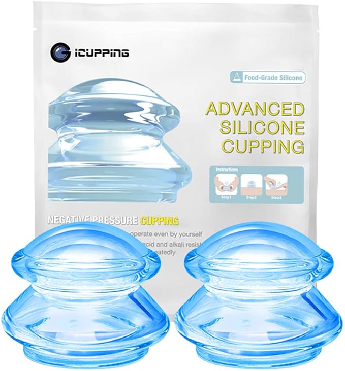 Silicone Cupping Set Vacuum Suction Cupping Therapy Sets for Body Massage, Deep Tissue Myofascial Release, Pain Relief, Muscle Relaxation & More (L (2 pcs))