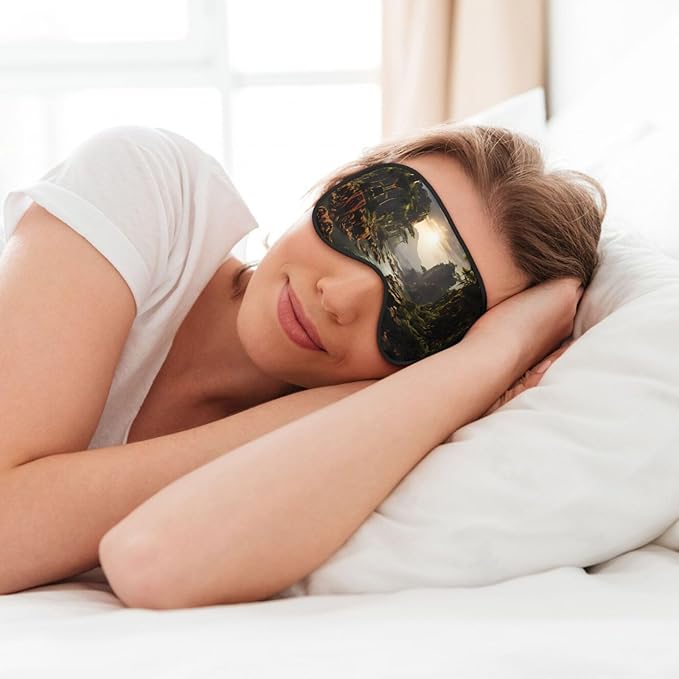 Mountains and Rivers Head-Mounted Double-Sided Light-Blocking Sleeping Eye mask to Protect Eyes and Relieve Eye Fatigue