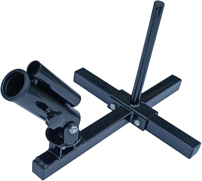 Rotating Row Attachment Holder for 1 inch & 2 inch Barbell Plates, Steel Strength Training Equipment for Home Gym, 17.13 inch