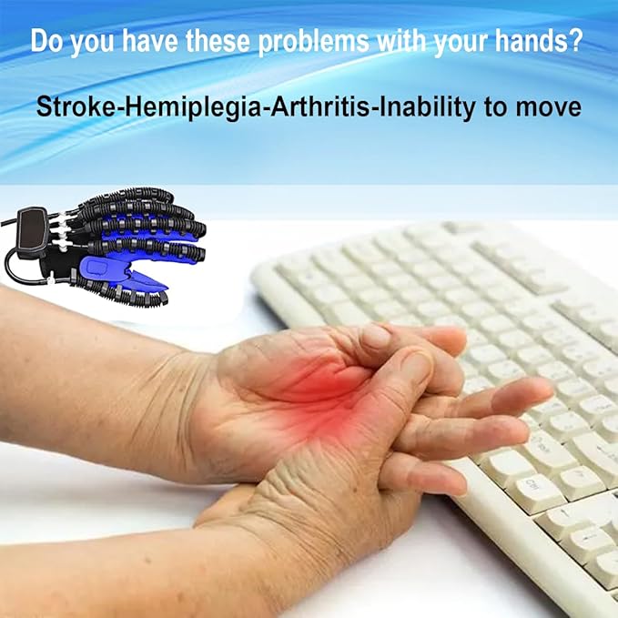 Rehabilitation Robot Gloves,Robot Rehabilitation Gloves,Hand Rehabilitation Equipment,Stroke Hemiplegia Glove(Right Hand-M)