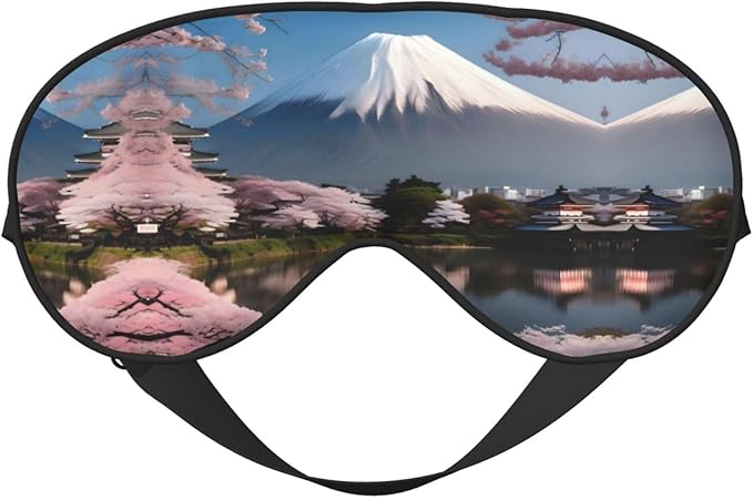 Mt. Fuji in Early Spring Head-Mounted Double-Sided Light-Blocking Sleeping Eye mask to Protect Eyes and Relieve Eye Fatigue