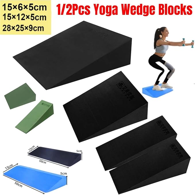 Yoga Wedge Block 1Pcs Yoga Wedge Blocks Foam Stretch Slant Boards Exercise Block Pilates Squats Fitness Accessories For Home Practice,Physical Therapy,Pilates.