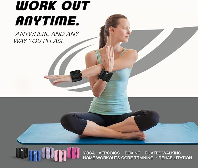 Wrist Ankle Weights for Women Men, Leg Arm Wrist Weights Bangles 1lb*2 1.5lb*2 2lb*2Wearable Weights Pilates Weighted Bracelet for Strength Training Walking Swimming Exercises Yoga Physical Therapy