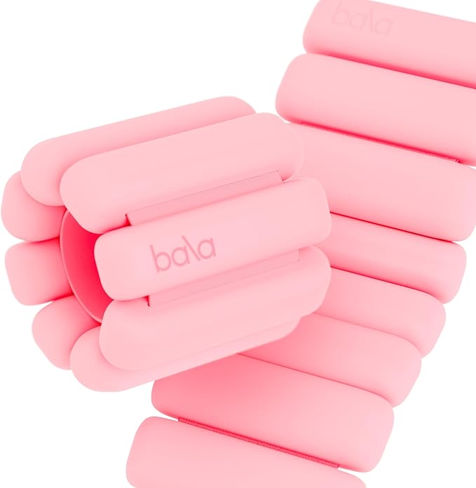 Bala Bangles Wrist & Ankle Weights for Women & Men - Adjustable Weighted Bands - Soft Silicone Arm & Leg Weights for Pilates, Yoga, Walking, Barre, Home Workout & Strength Training Exercise