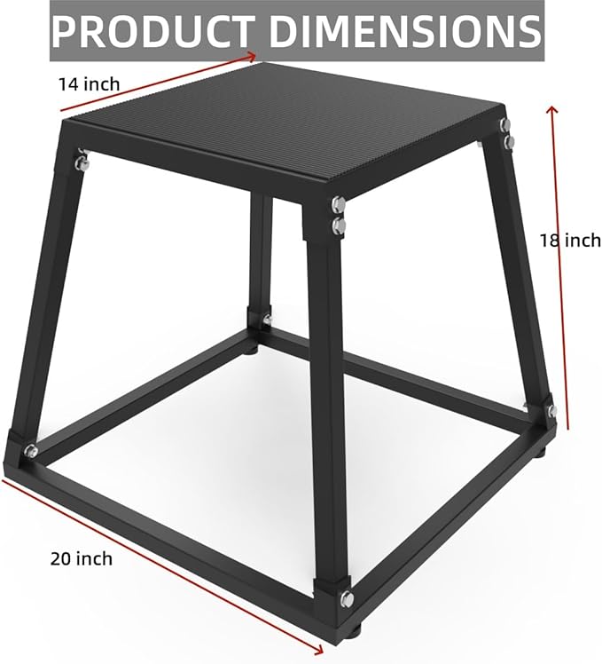 Plyo Box Jump Platforms, 12/18/24/30 Inch Single and Set Plyometric Jumping Box for Men and Women for Home Gym
