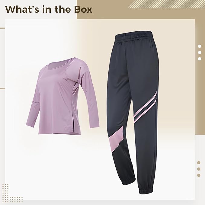 Black 2-Piece Pilates Set For Women, Xxl, High-Waisted With Color Block Design, Breathable & Moisture-Wicking, Perfect For Fitness