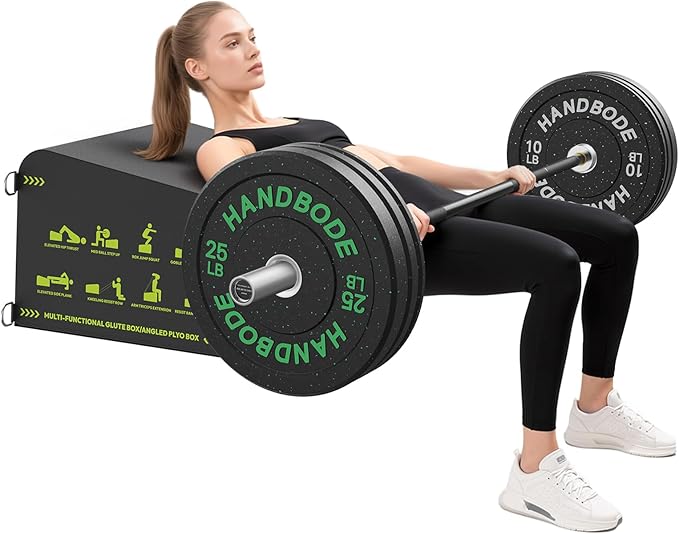 Hip Thrust Bench, Multi-Functional Slip-Free Hip Thrust Machine for Glute Bridge, Box Jump, Push-Ups, Squat, Ab Exercise, Suitable for Home & Gym