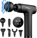 Massage Gun, Massage Gun Deep Tissue, Handheld Back Massager for Athletes, Percussion Muscle Massager with 6 Attachments & 30 Speed, Father's Day, Black