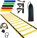 Agility Ladder – Speed Ladder Soccer Football Athletic Fitness Kit | Jump Rope Parachute Discs Belt Basketball Exercise Workout Coordination Endurance Training Tools