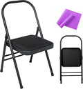 INNOLIFE Foldable Backless Yoga Chair with Resistance Band for Abs & Core, Flexibility and Strength Training and Back Pain Relieving