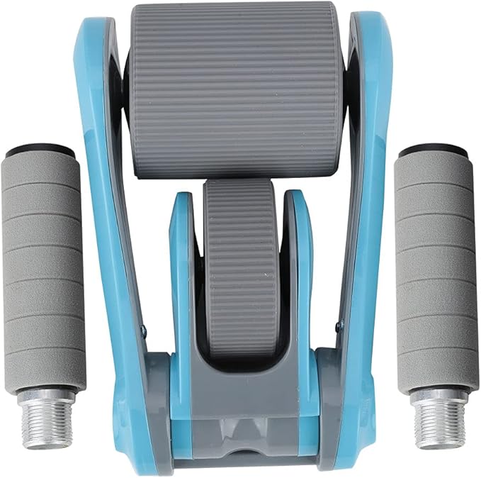 2 Wheels Ab Roller Wheel, Abdominal Muscle Exerciser, Dual - Wheel Core Trainer with Knee Pad for Home Gym, Stable Aluminum Alloy Frame, Foldable Design for Full - Body