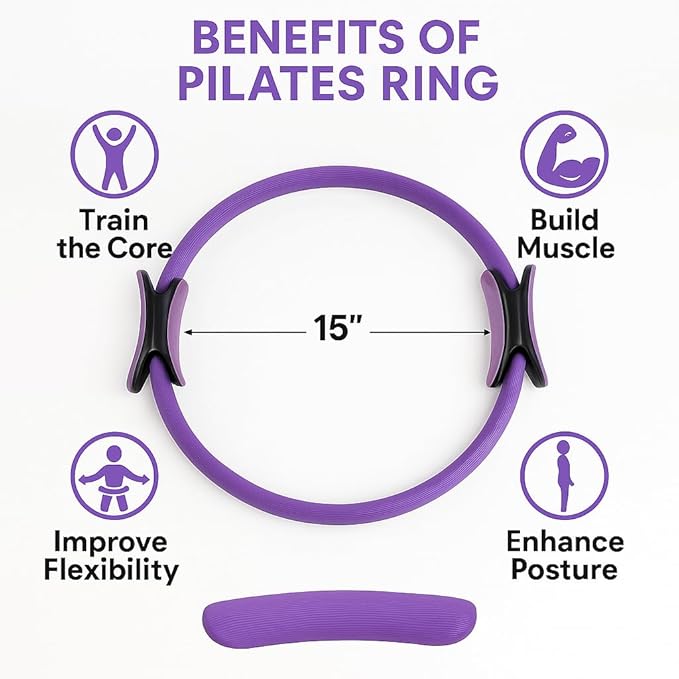 Pilates Ring and Ball Set – Premium Pilates Equipment for Home Workout – Fitness Circle & Exercise Ball for Toning, Strengthening & Flexibility – Ideal for Pilates, Yoga, Core Training
