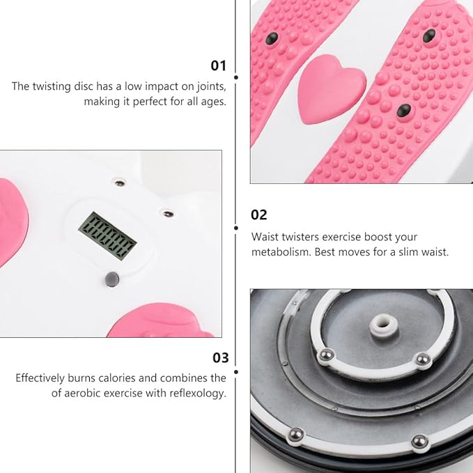 Milisten Twist Waist Disc Fitness Board with Magnetic Resistance, Wriggled Foot Massage Plate for Home Workout and Weight Loss, Female Waist Trainer Exercise Equipment