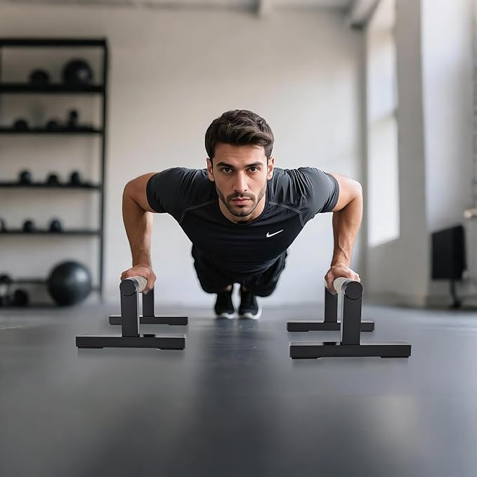 Wooden Calisthenics Parallettes Bars, Push up Handles Floor, Strength Training Pushup Stands, Parallel Handstand Bars for Home Workout Fitness