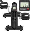 Under Desk Bike Pedal Exerciser, Portable Mini Exercise Bike with LCD Display for Home/Office, Desk Cycle for Leg/Arm with Handle, Leg Exerciser While Sitting for Seniors