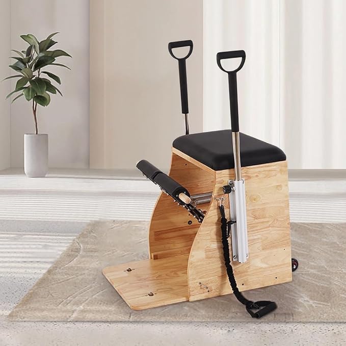 Pilates Chair, Wooden Split-Pedal Chair, and Combination Chair Set, Suitable for Home and Studio use.