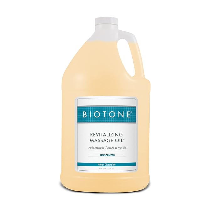 Biotone Revitalizing Massage Oil Unscented, 128 Ounces (1 Gallon)