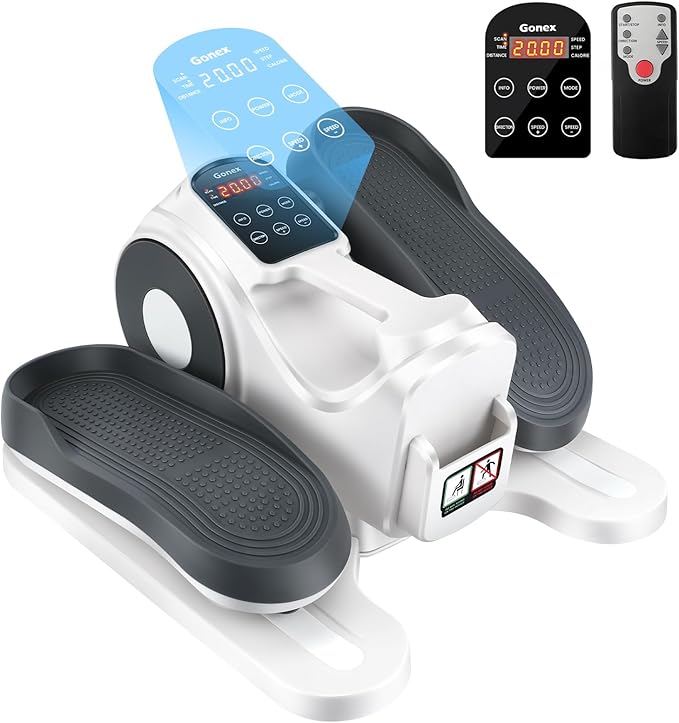 Gonex Under Desk Elliptical Exercise Machine Electric Sitting Seated Leg Pedal Exerciser with Resistance for Seniors Elderly Home 3 in 1 Mini Equipment with Remote 10 Manual Resistance 10 Auto Speeds