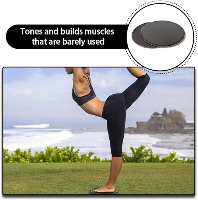 2 Pcs Core Workout Sliders Double Side Usage Strength Sliders Wear Resistant Exercise Gliding Discs for Home, Carpet Hardwood Floors Yoga, Pilates